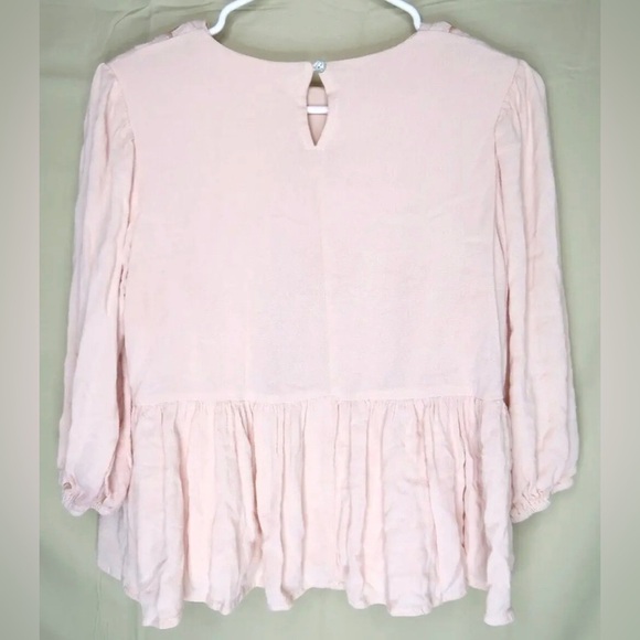 Bohme Embroidered Pink Tunic Top Round Neck Lined Oversized Women’s Size Small - Picture 6 of 10